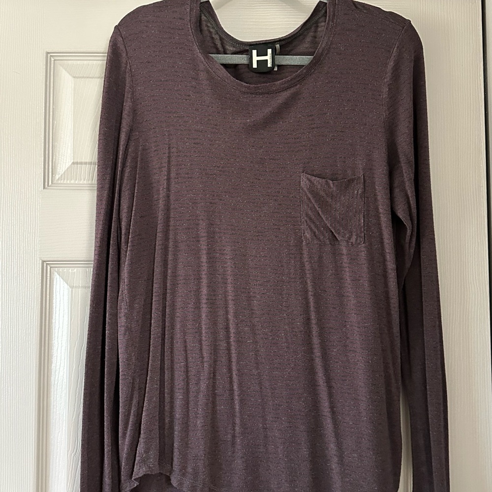 Bordeaux Striped Purple and Gray Top
